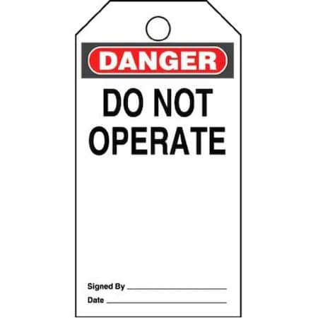 Panduit Tag, "Danger Do Not Operate", 25 Tags PVT-42-Q